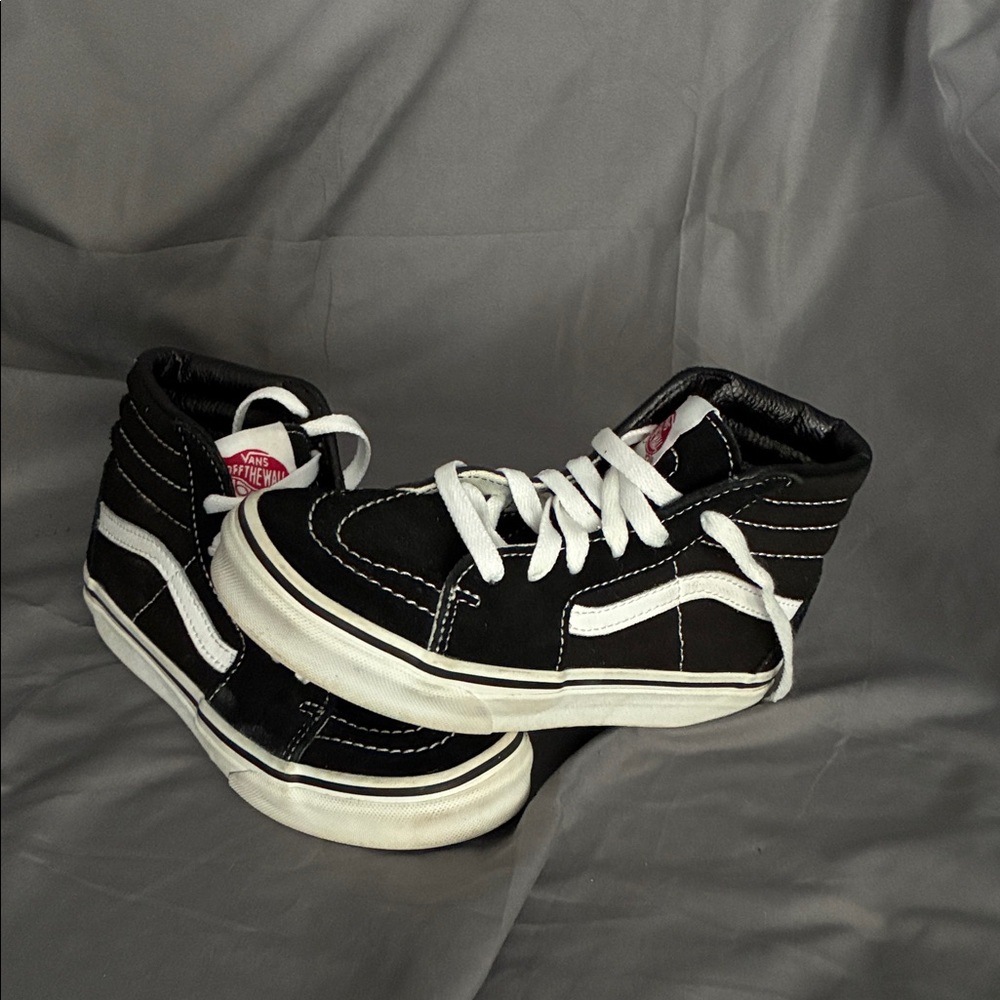 Vans Kids Black and White High-Top Sneakers